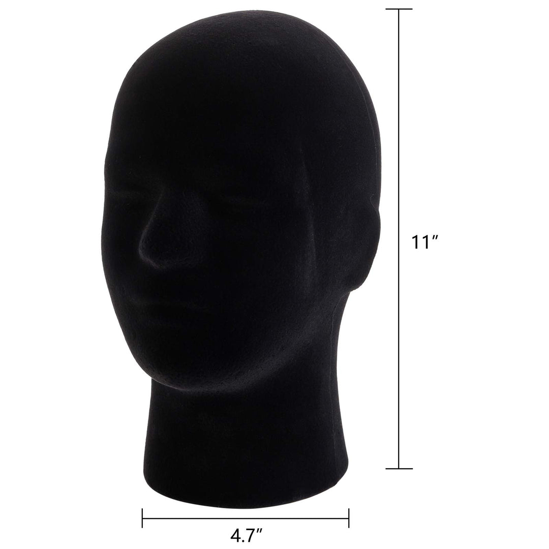 Hedume Mannequin Head Stand, Black Velvet, 2 Count