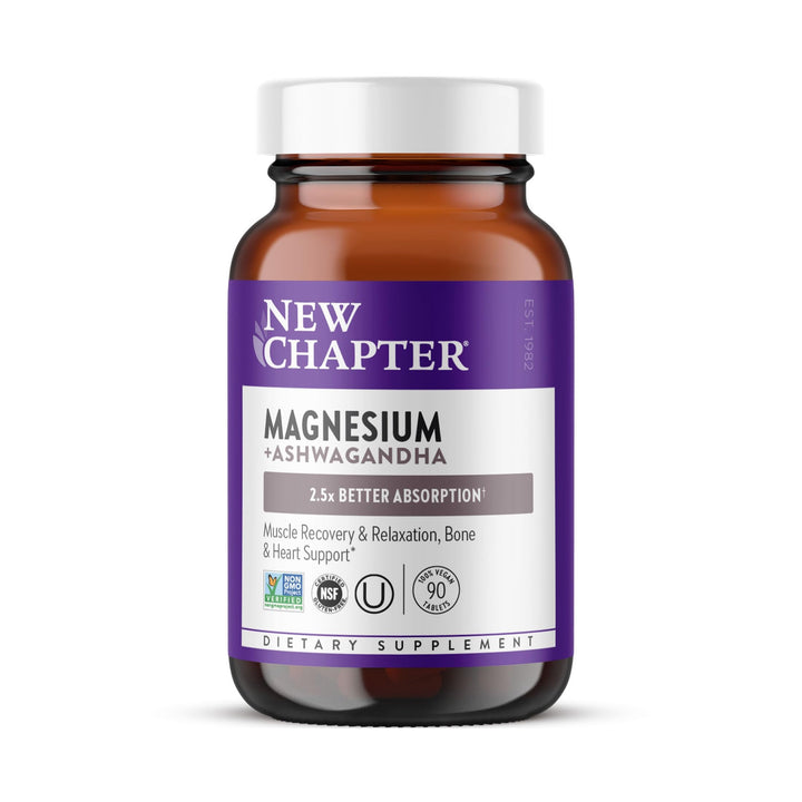 New Chapter Magnesium Glycinate With Ashwagandha, 325 mg, 90 Count