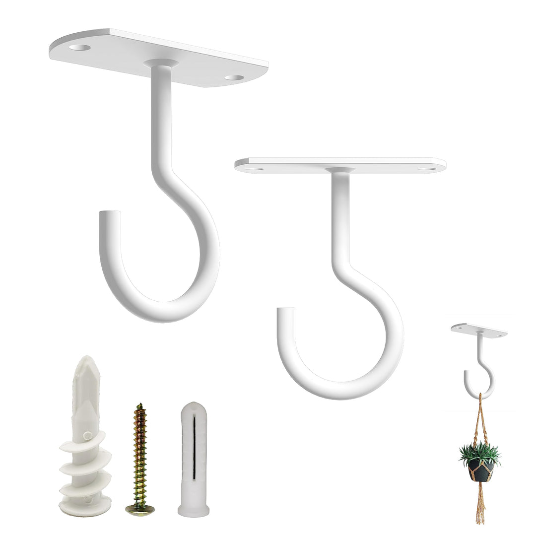 NACETURE Ceiling Hooks Heavy Duty, White, 2.5 in, 2 Count
