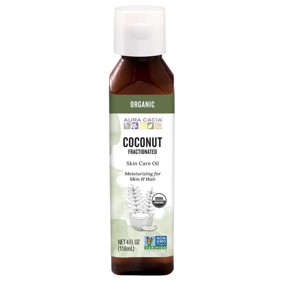 Aura Cacia Organic Fractionated Coconut Oil, 4 fl oz