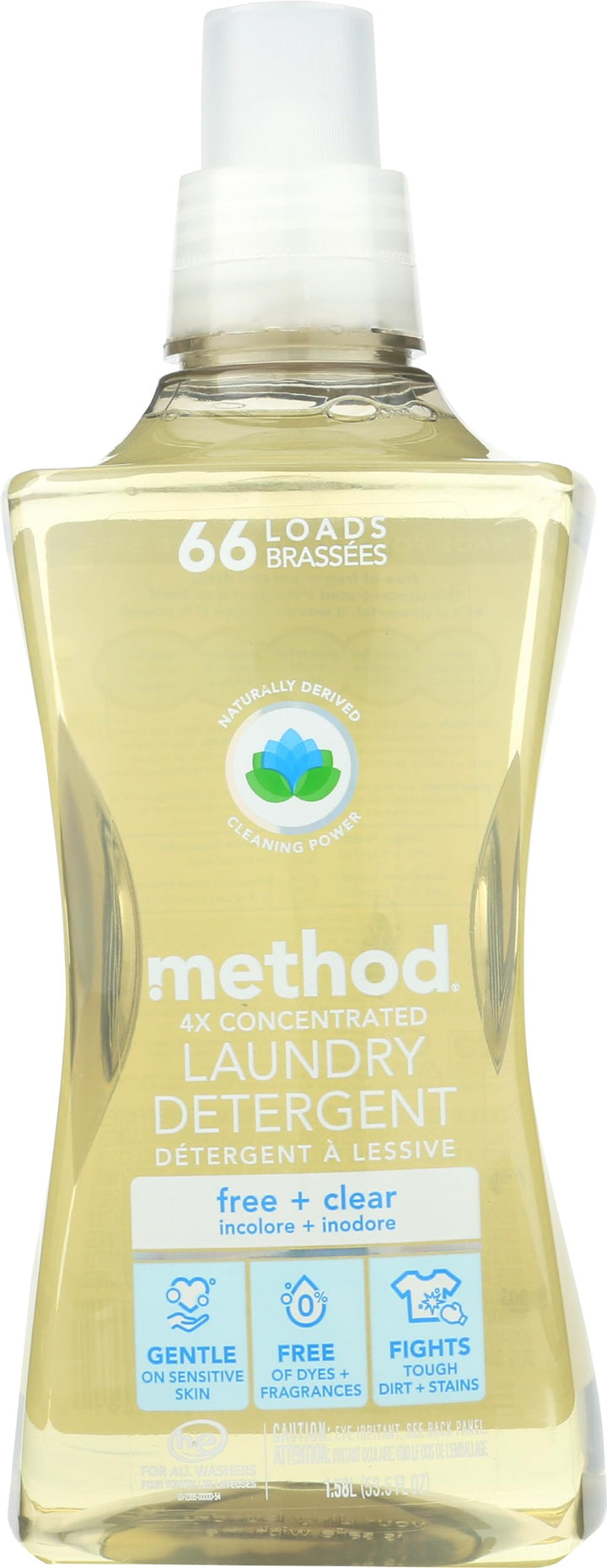 Method Liquid Laundry Detergent, Fragrance Free + Clear, 53.5 fl oz