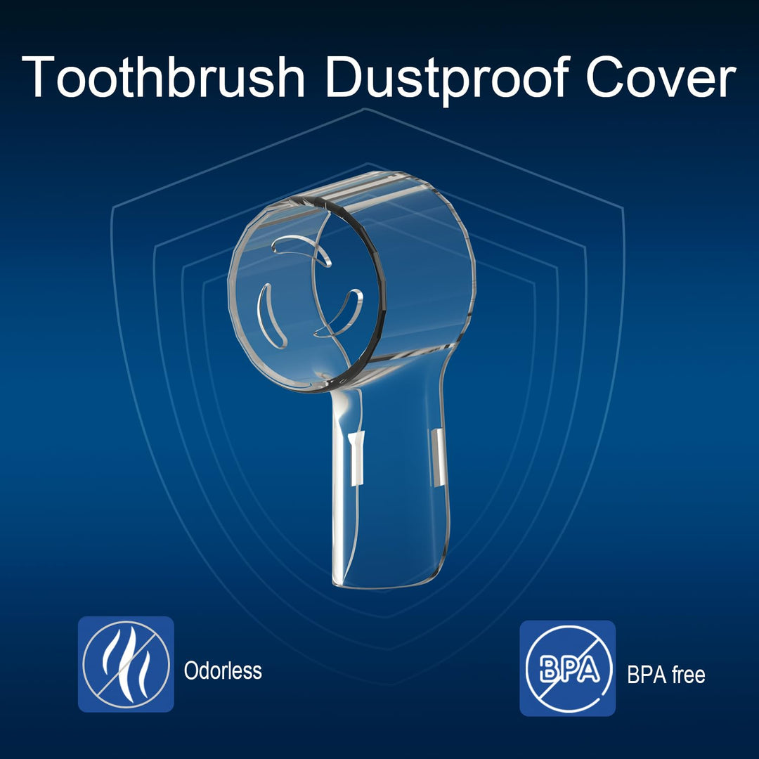HSYTEK Toothbrush Head Dustproof Cover, Transparent, 6 Count
