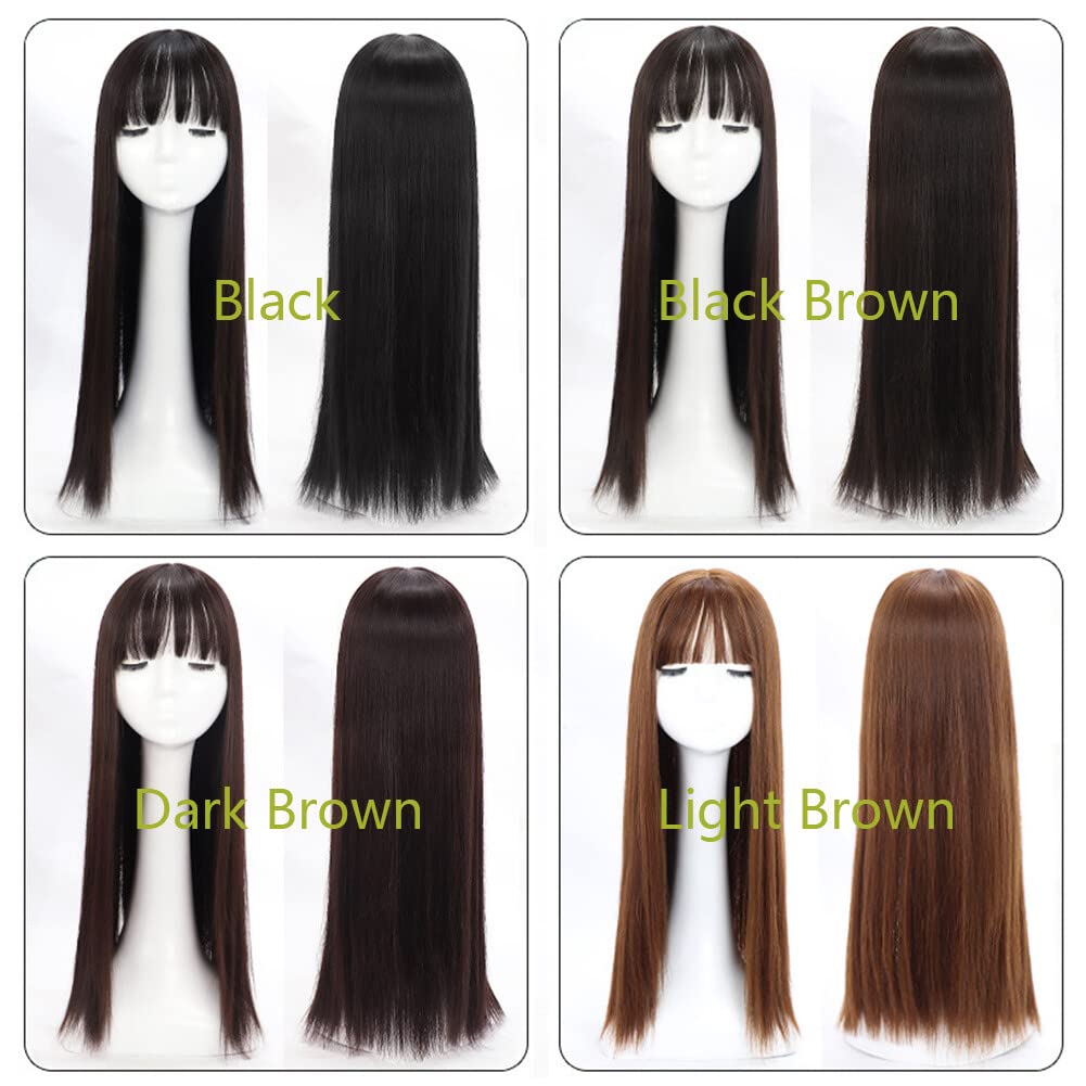 LesafeV Clip In Hairpiece, Straight Black, 50cm