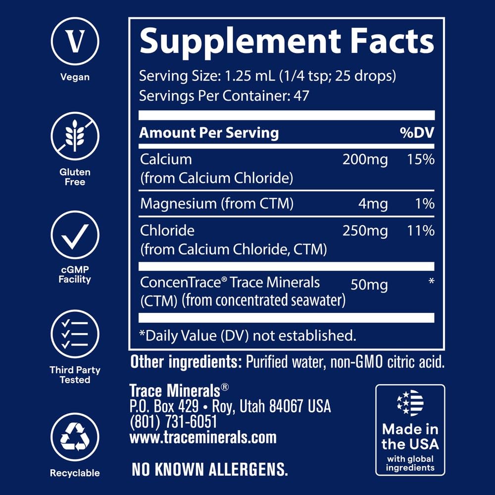 Trace Minerals Research Liquid Ionic Calcium, 200 mg, 2 oz