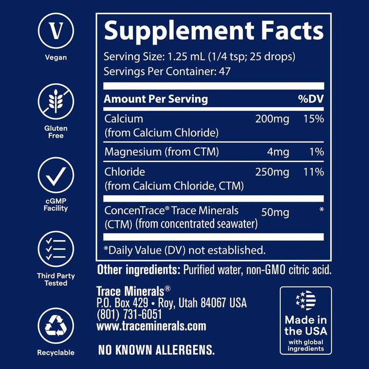Trace Minerals Research Liquid Ionic Calcium, 200 mg, 2 oz