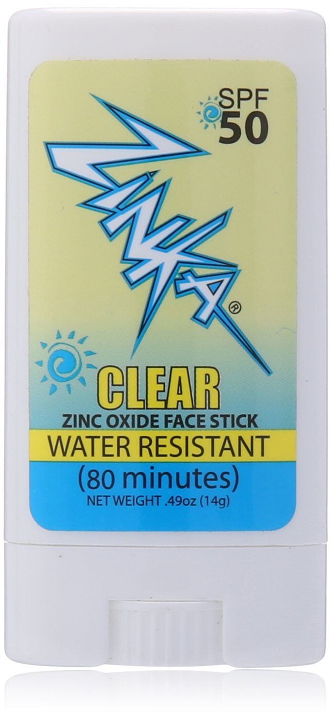Zinka Clear Zinc Oxide Face Stick SPF 50+, Water Resistant