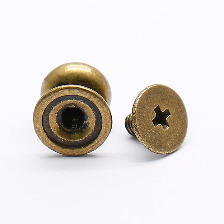 Kyuionty Chicago Screws Round Phillips Head Button Stud, Bronze, 36 Count