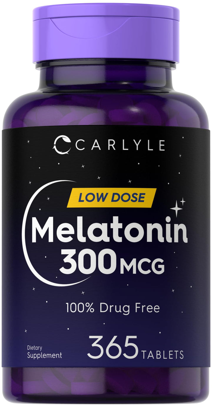 Carlyle Melatonin 300 mcg, Vegetarian, 365 Tablets