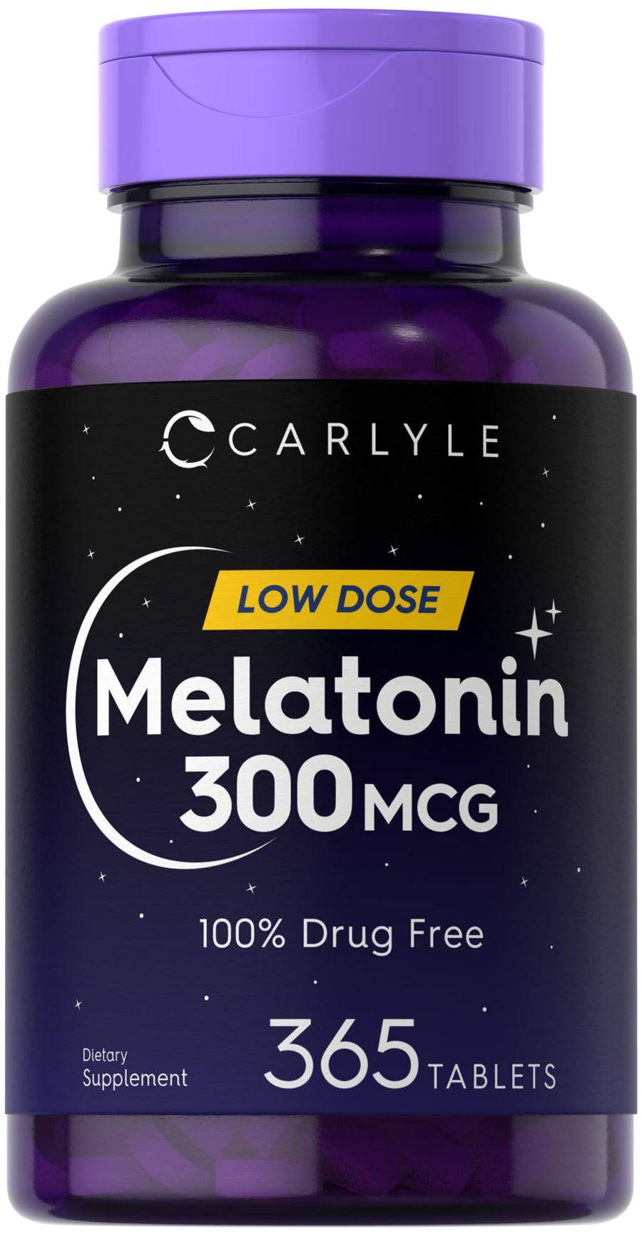 Carlyle Melatonin 300 mcg, Vegetarian, 365 Tablets