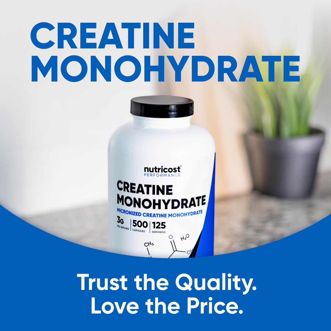 Nutricost Micronized Creatine Monohydrate, 3000 mg, 500 Count