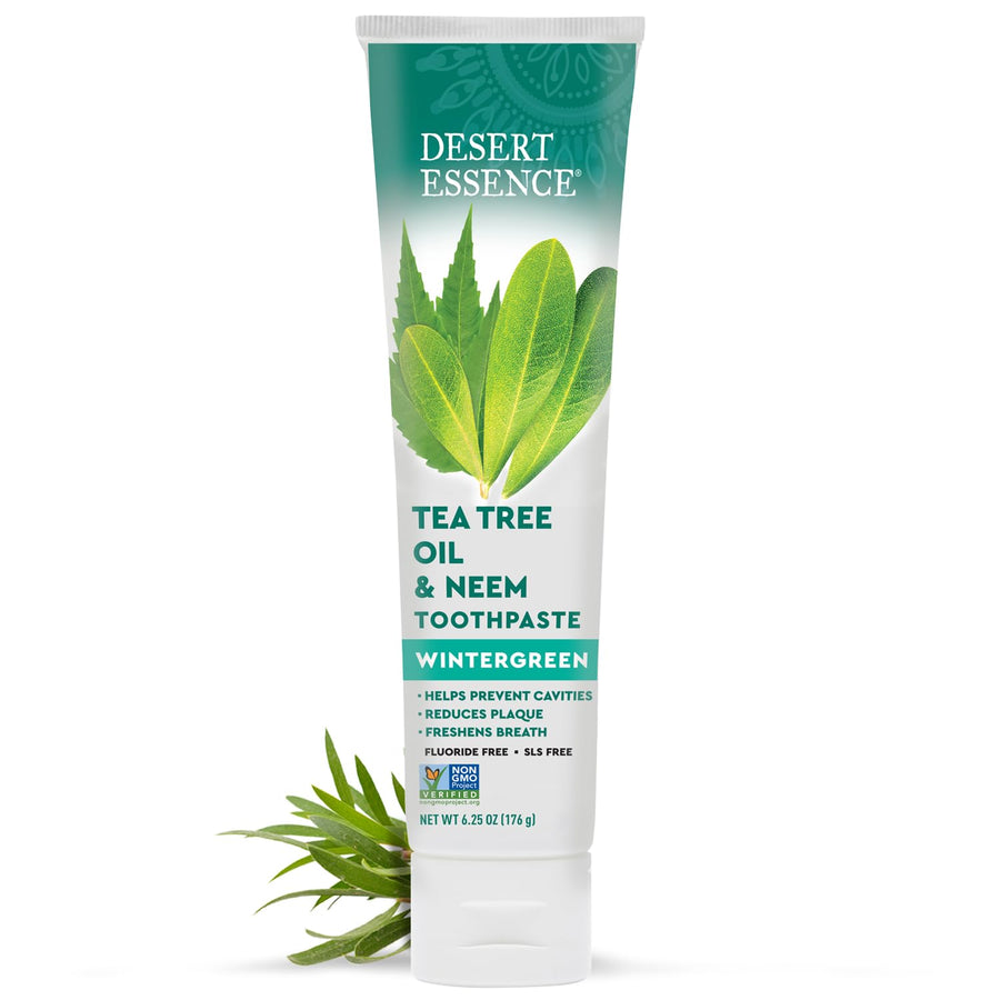 Desert Essence Toothpaste, Tea Tree Oil & Neem Wintergreen, 6.25 oz
