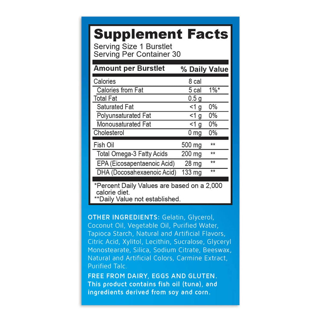 Real Health Kids Smart Hi DHA Omega 3 Fish Oil, Berry, 30 Count