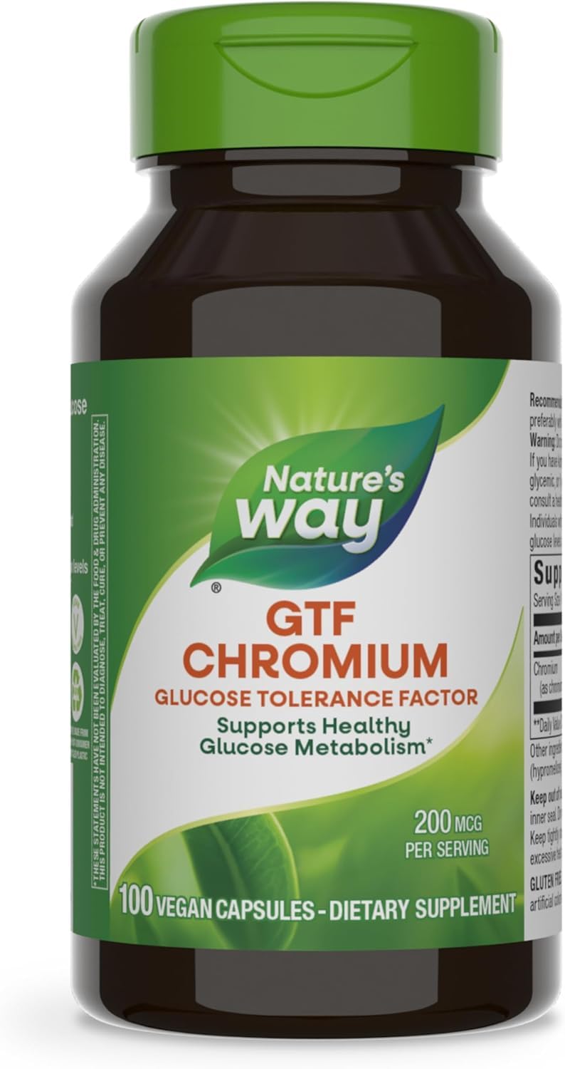 Nature's Way GTF Chromium Capsules, 200 mcg, 100 Count