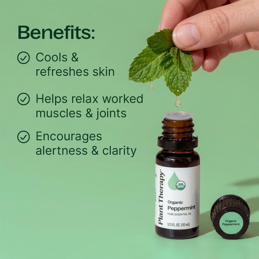 Plant Therapy Organic Peppermint Essential Oil, 30 ml