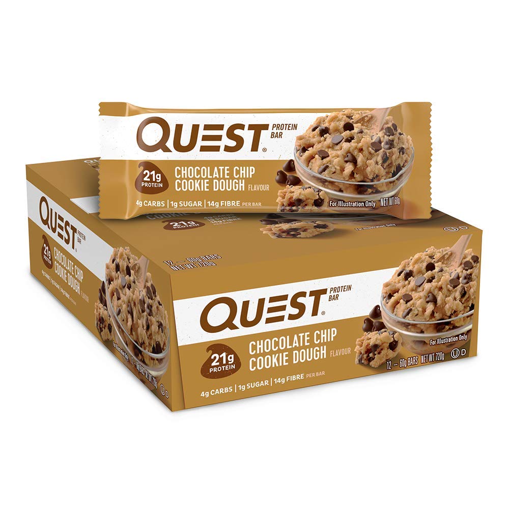 Quest Protein Bar, Chocolate Chip Cookie Dough, 12 Count