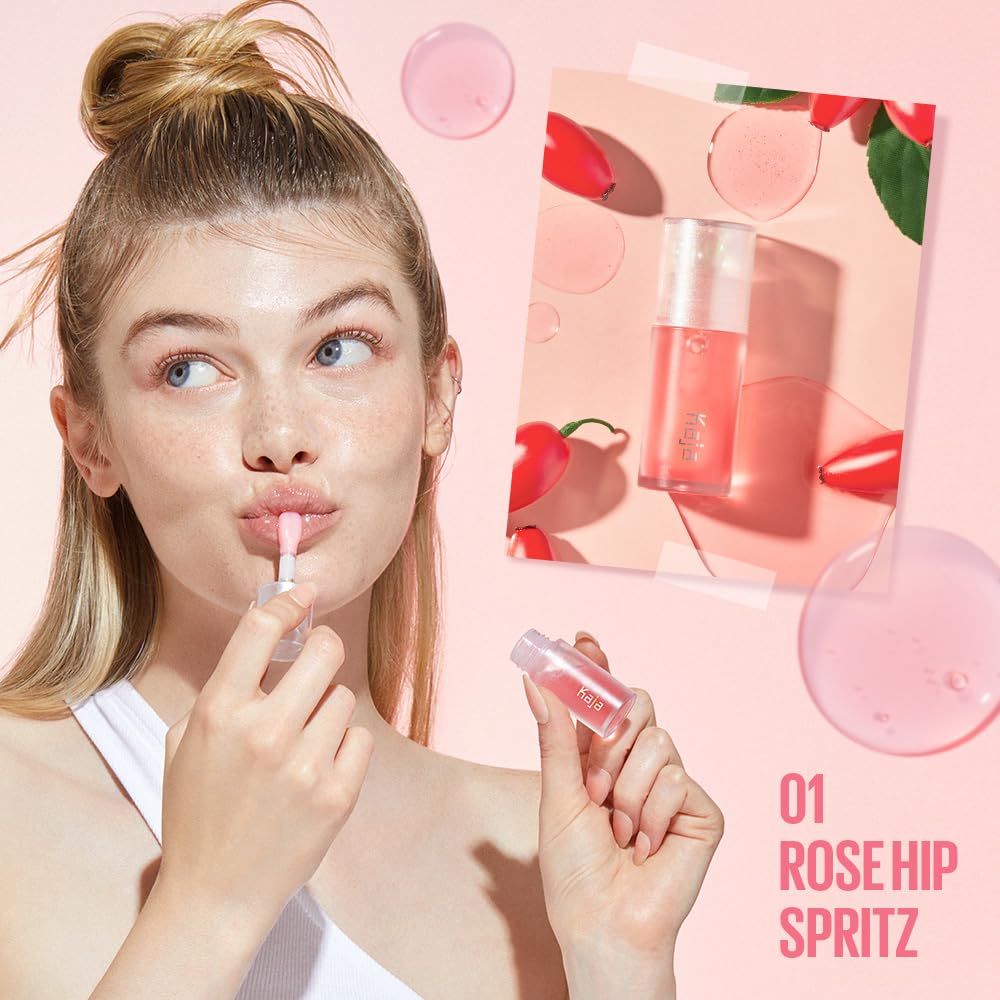 Kaja Juicy Glass Lip Oil, Rose Hip Spritz, 4 ml