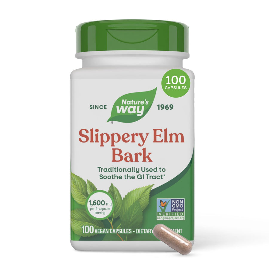 Nature's Way Slippery Elm Bark, 400 mg, 100 Count