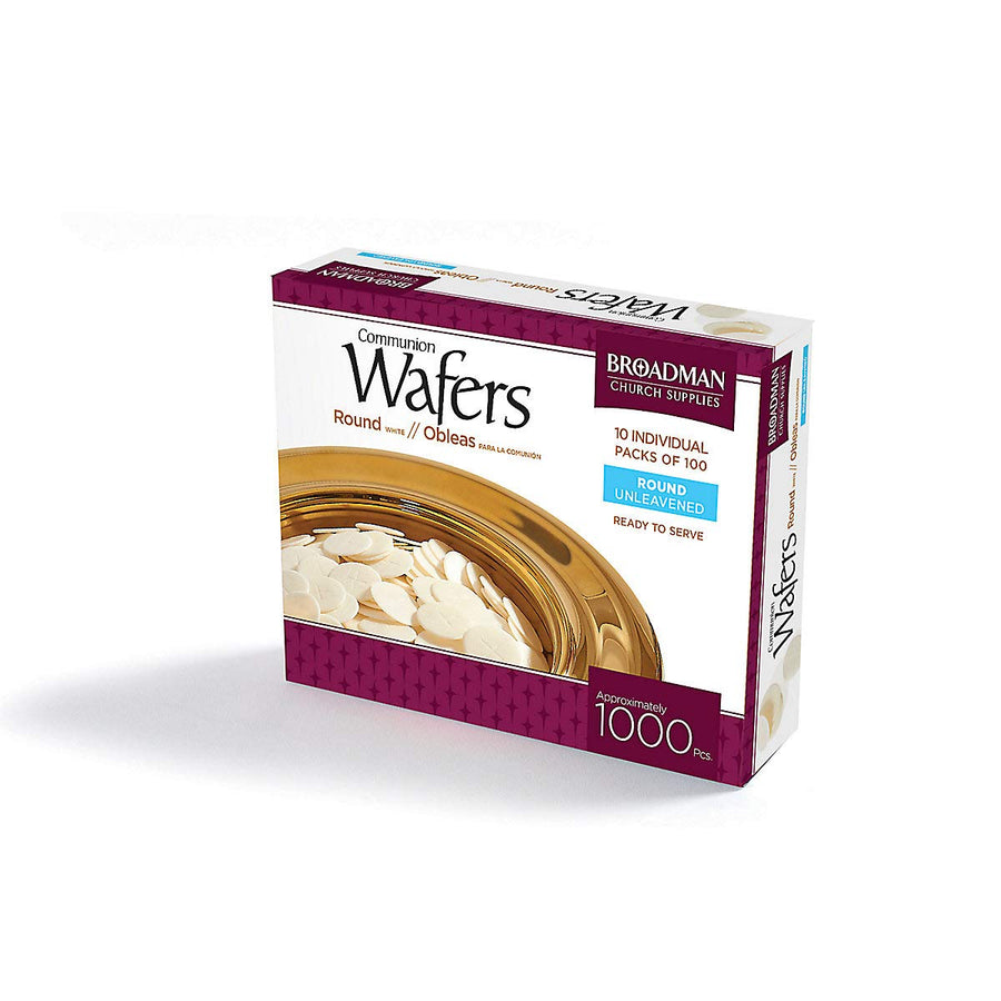 BROADMAN CHURCH SUPPLIES Communion Wafers, White, 1000 Count, Pack of 10