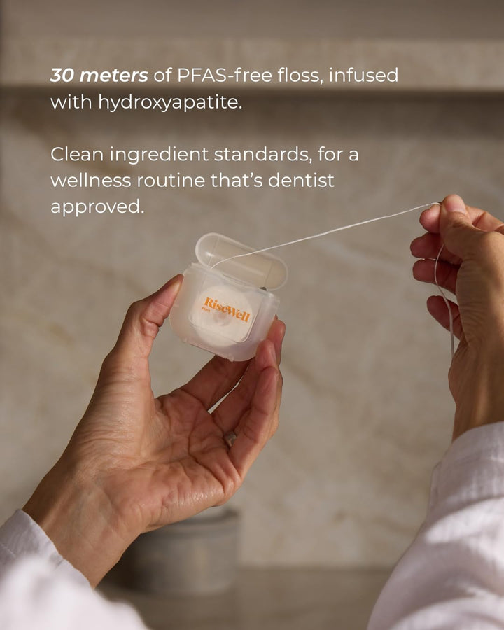 RiseWell Hydroxyapatite Expanding Dental Floss, Mint, 30 yd