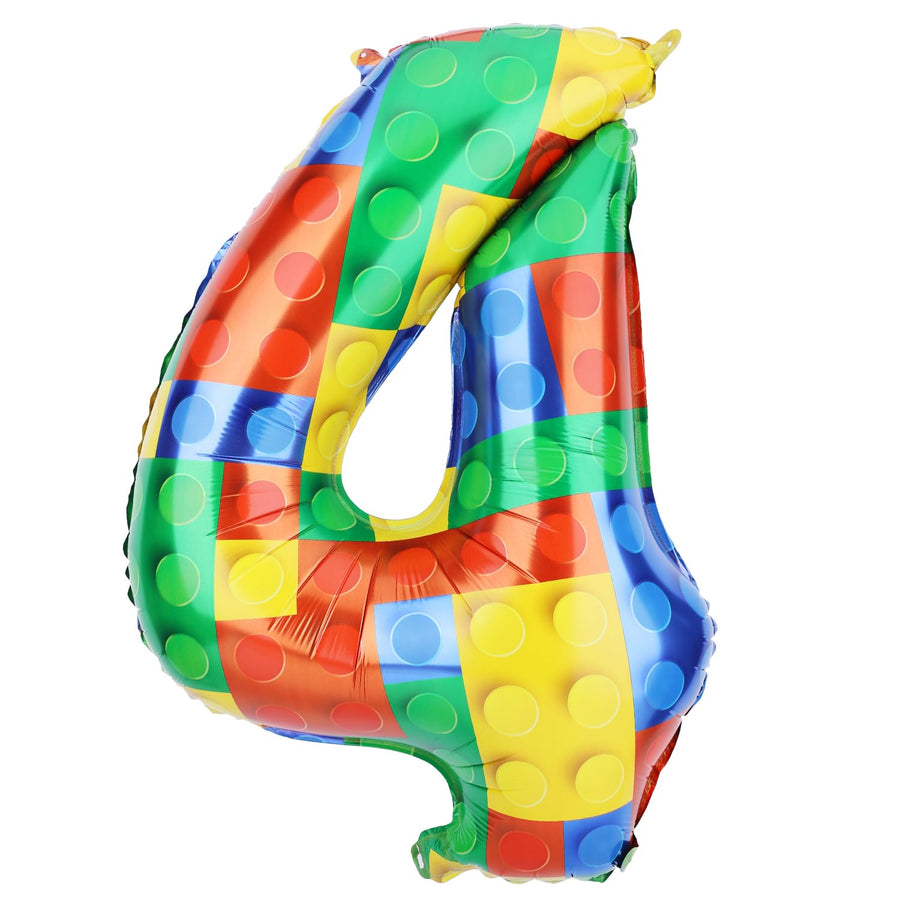 SAVITA Building Blocks Balloon, Number 4, 32 inch