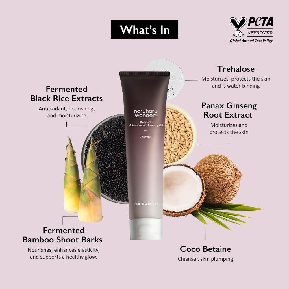 HARUHARU Black Rice Moisture 5.5 Soft Cleansing Gel, 100 ml