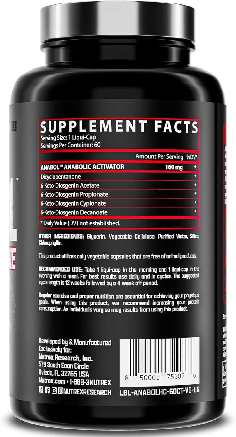 Nutrex Research Anabol Hardcore Anabolic Activator, 60 Count
