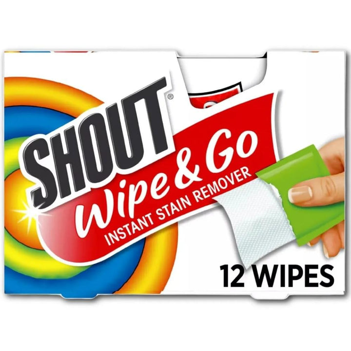 Shout Instant Stain Remover Wipes, 12 Count