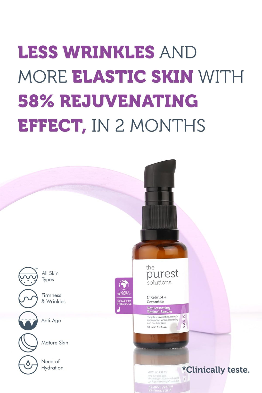 The Purest Solutions Vita-A Rejuvenating Retinol Serum, 1%, 30 ml
