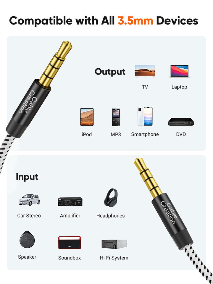 CableCreation 3.5mm TRRS Audio Cable, 6 ft