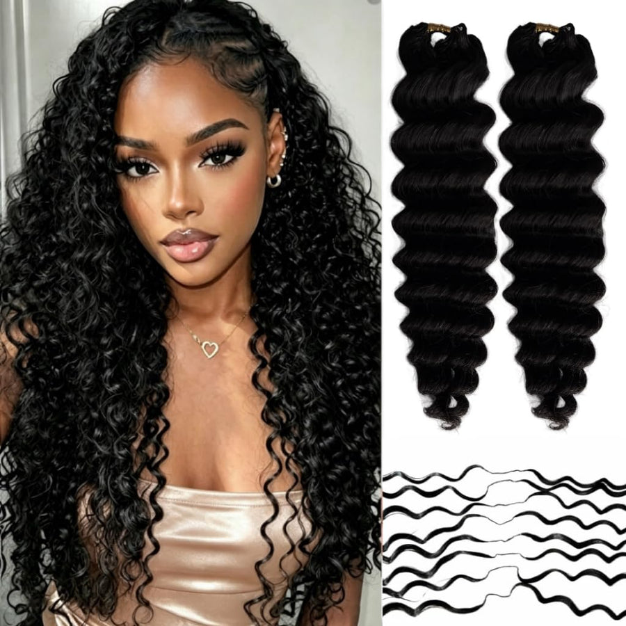 Limited Beauty Deep Wave Crochet Human Hair, 20 Inch, 120 g