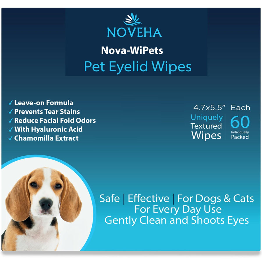 NOVEHA Dog Eye Wipes, 60 Count
