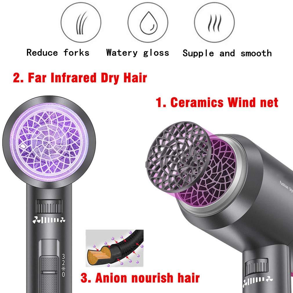 REBUNE 3 in 1 Hair Dryer Far Infrared Thermo Protect Hair Styler