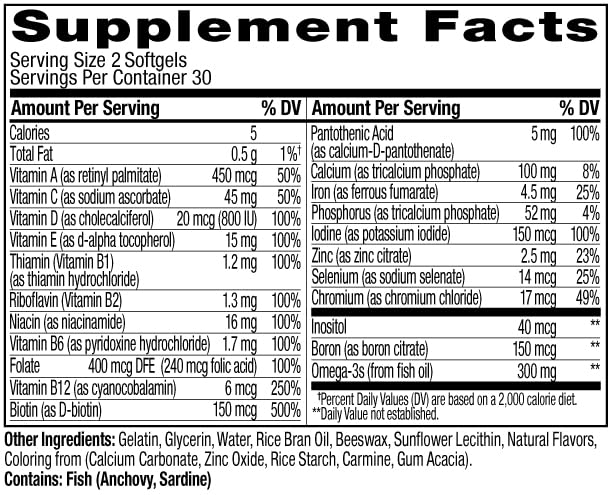 OLLY Ultra Women's Multi Softgels, 60 Count