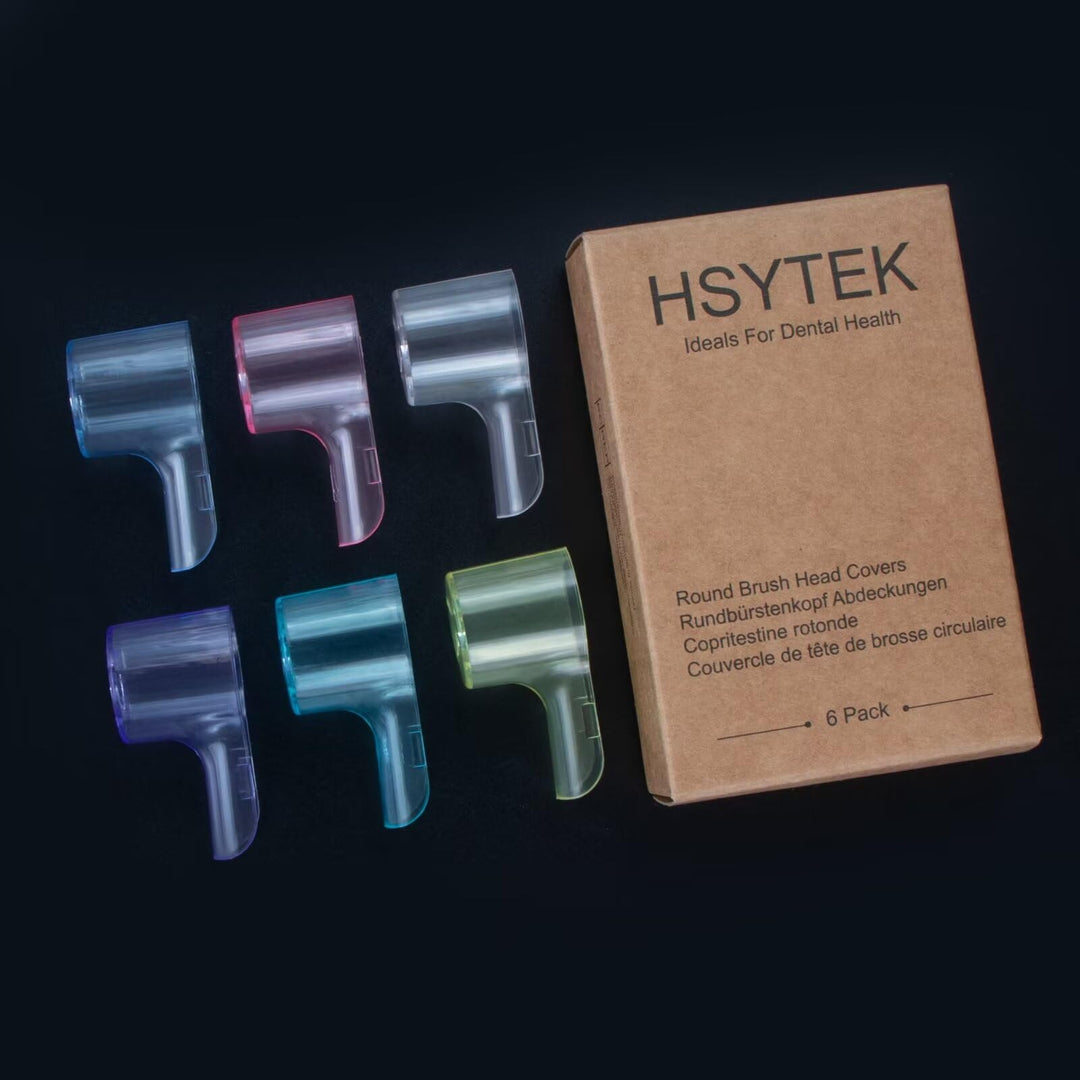 HSYTEK Toothbrush Head Dustproof Cover, Transparent, 6 Count