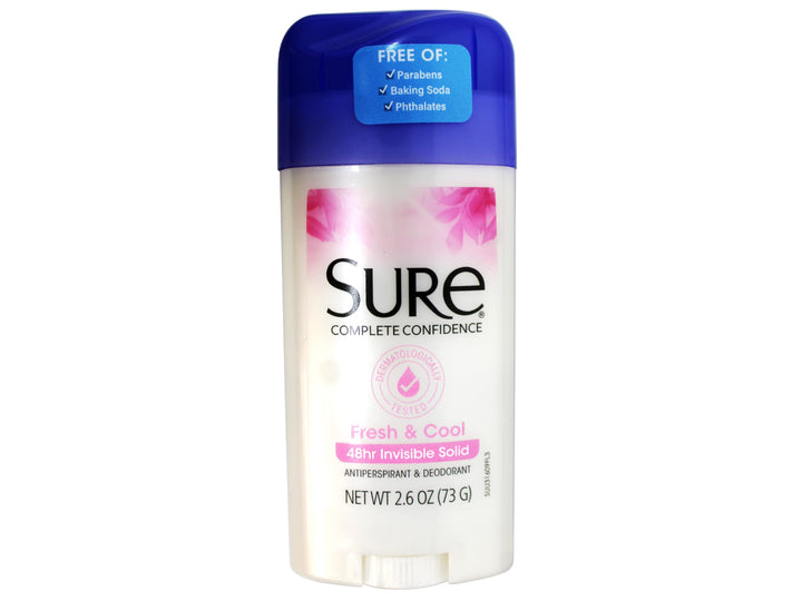 Sure Invisible Solid Deodorant, Fresh & Cool, 2.6 oz, Pack of 3
