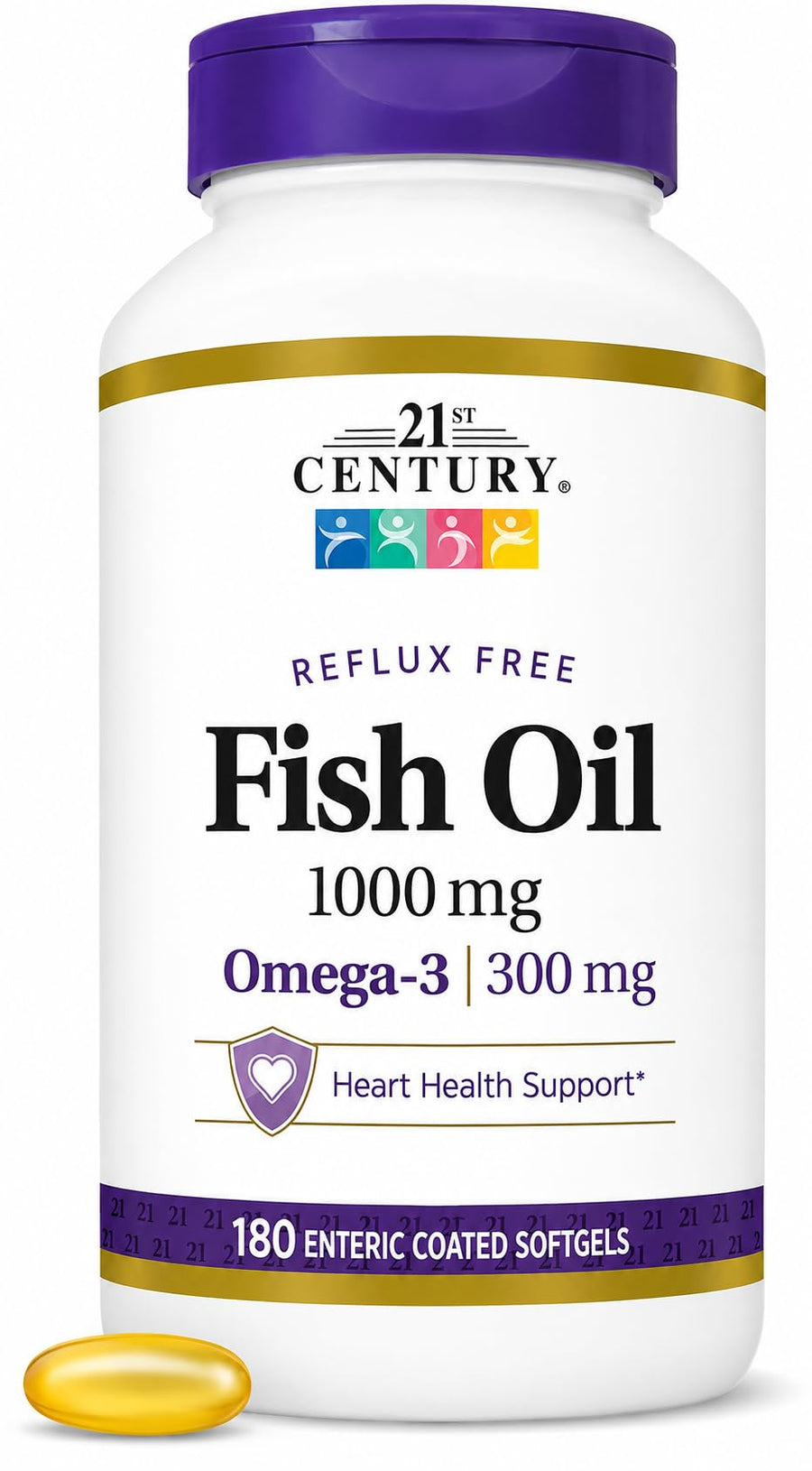 21st Century Fish Oil, 1000 mg, 180 Count
