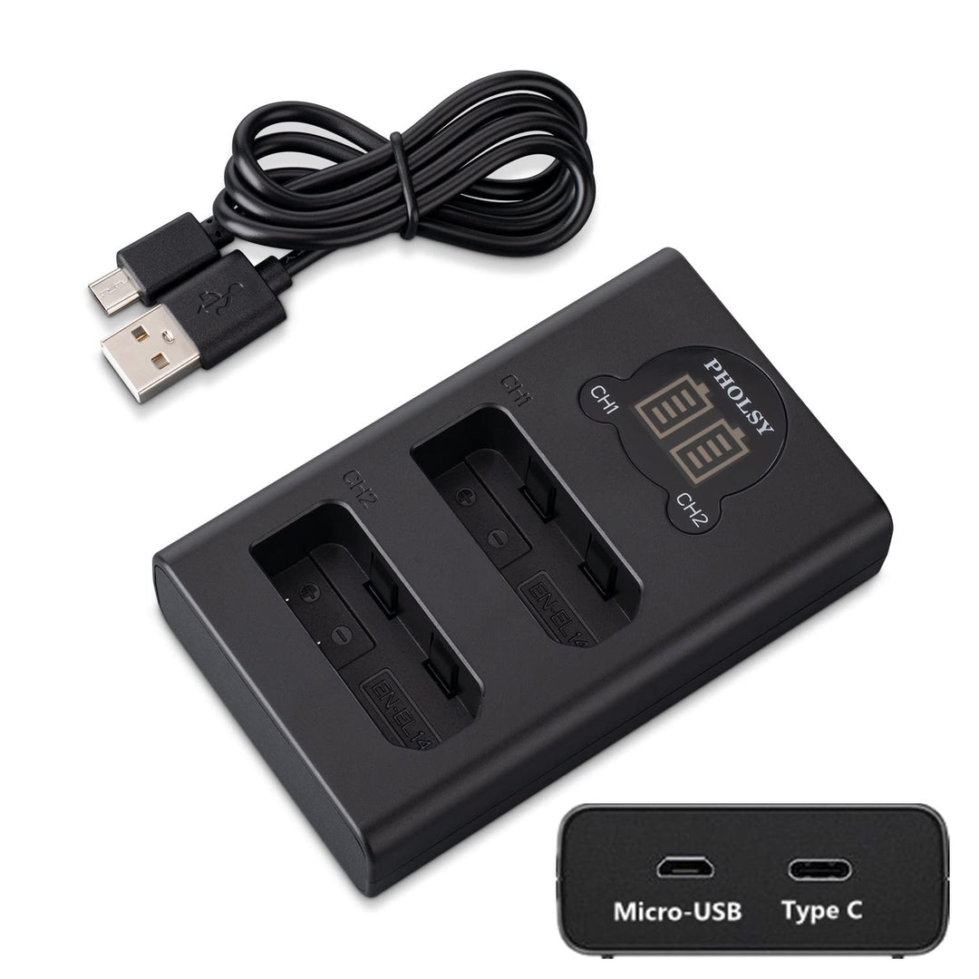 PHOLSY Camera Battery Charger, EN-EL14