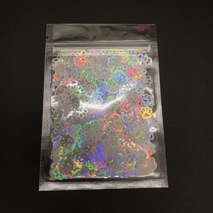 PrettyG Qute Paw Print Glitter, Silver, 10 g