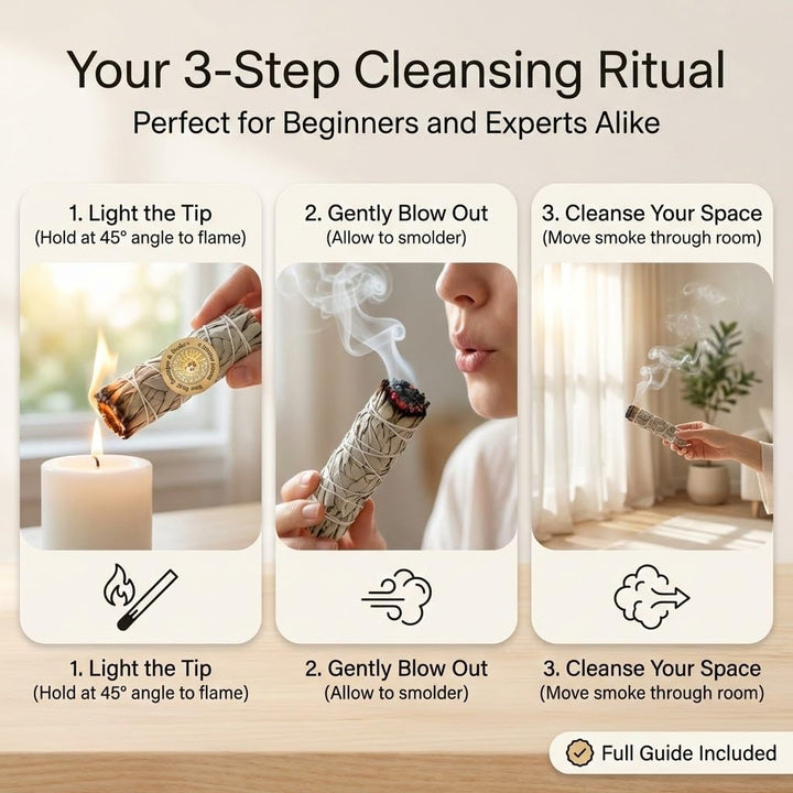 New Age Smudges and Herbs California Mini Sage Wands, White, 4 in, Pack of 3