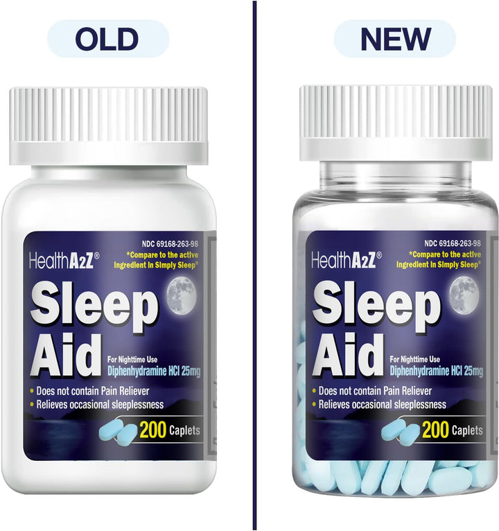 HealthA2Z Diphenhydramine HCl Sleep Aid, 25 mg, 200 Count