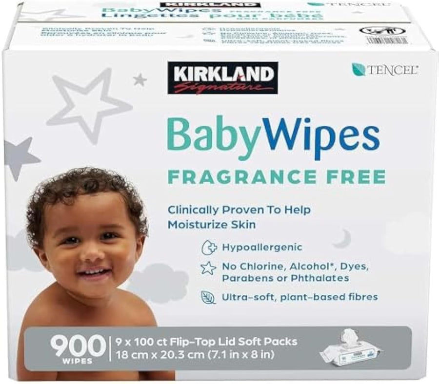 KIRKLAND Baby Wipes, Fragrance Free, 900 Count