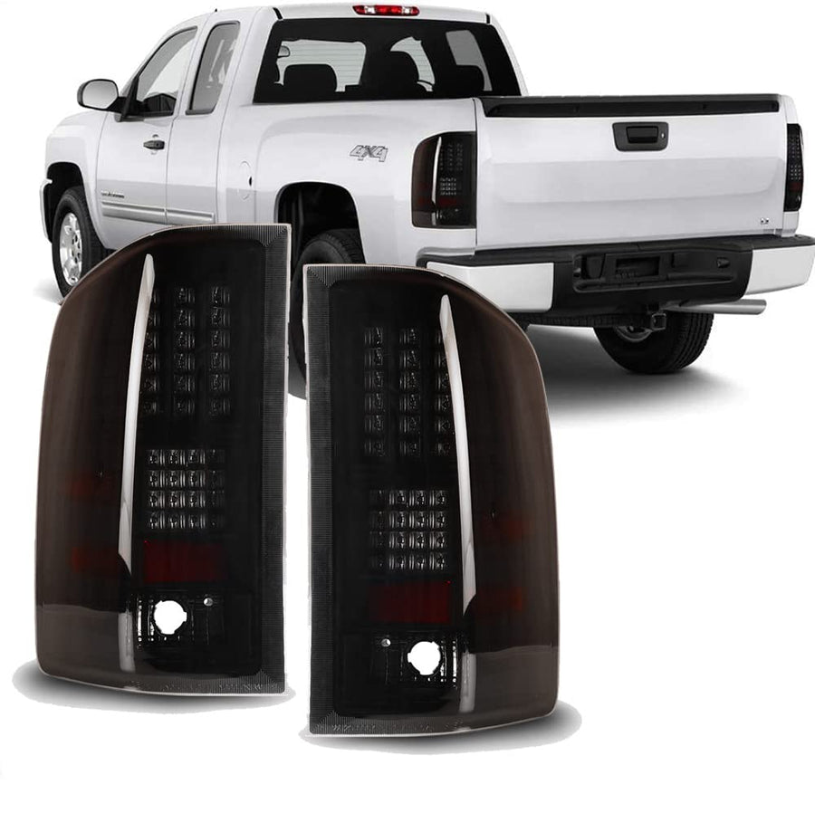 Winjet LED Taillights for Chevrolet Silverado 1500, 2500, 3500, Clear, Pair