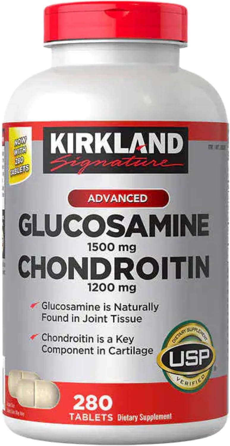Costco Kirkland Signature Glucosamine HCI and Chondroitin Sulfate, 1500 mg, 1200 mg, 280 Count
