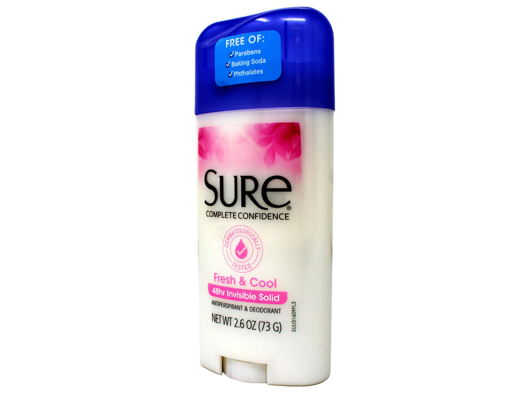 Sure Invisible Solid Deodorant, Fresh & Cool, 2.6 oz, Pack of 3