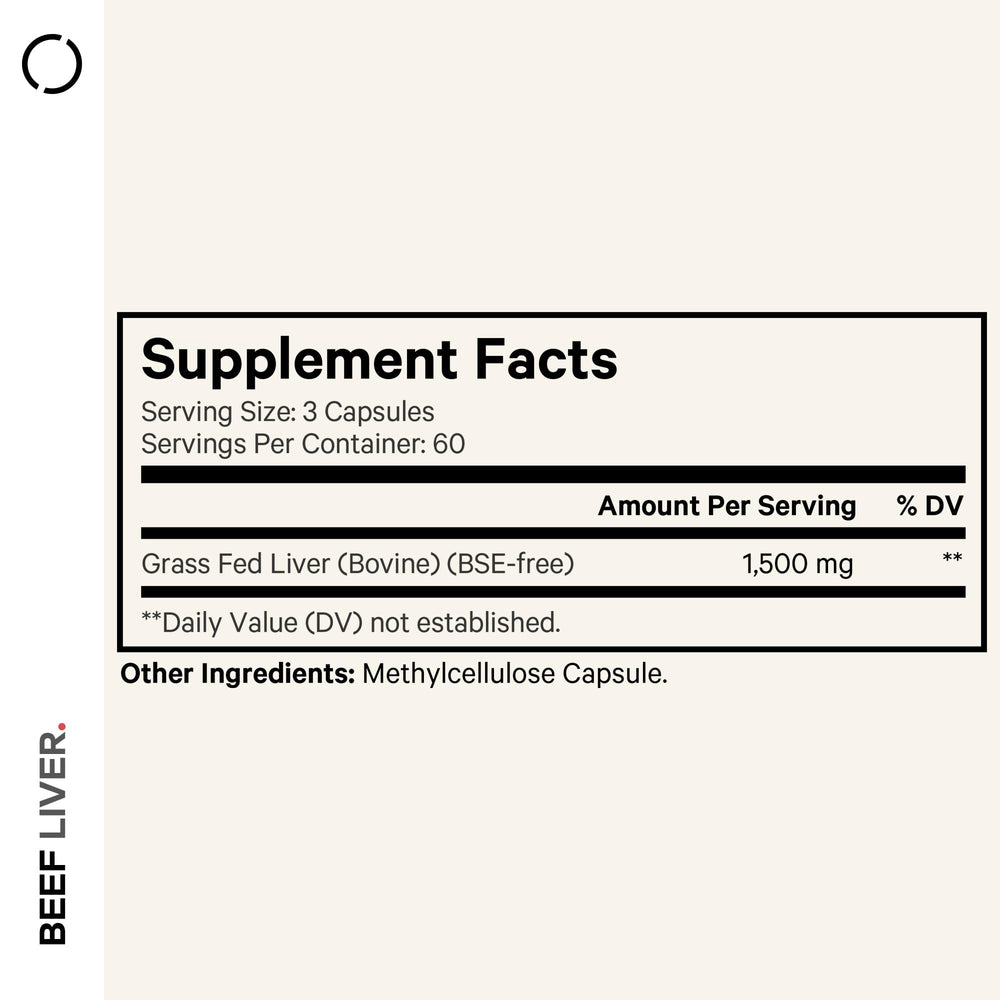 Codeage Grass Fed Beef Liver Supplement, 180 Count