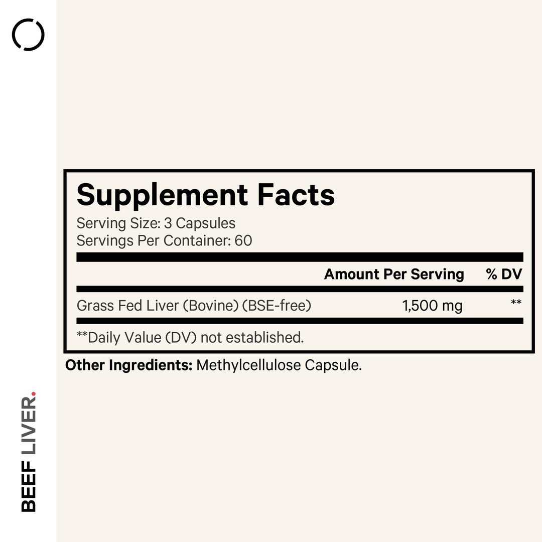 Codeage Grass Fed Beef Liver Supplement, 180 Count