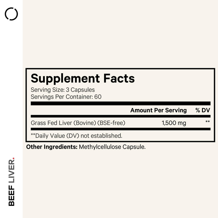 Codeage Grass Fed Beef Liver Supplement, 180 Count