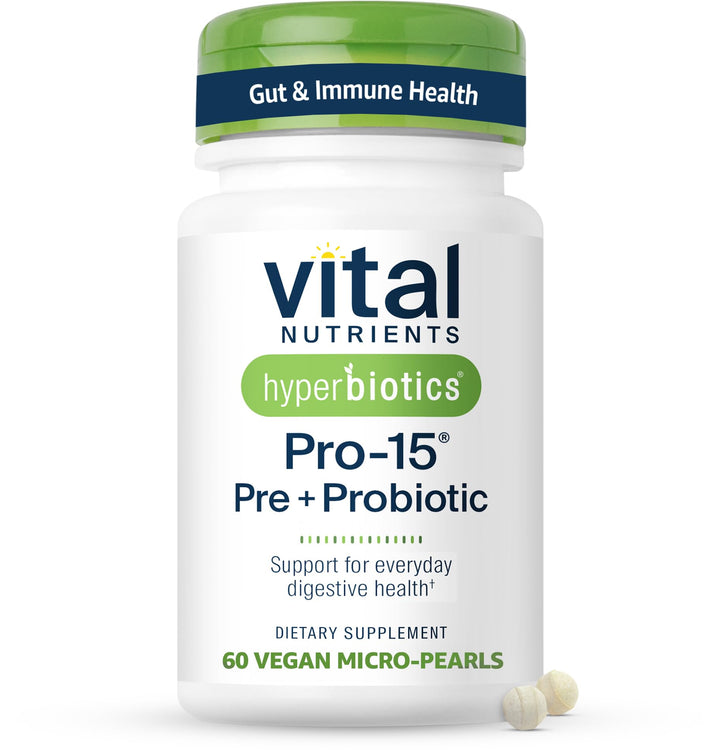 Hyperbiotics Vital Nutrients Pro-15 Pre & Probiotics, 60 Count