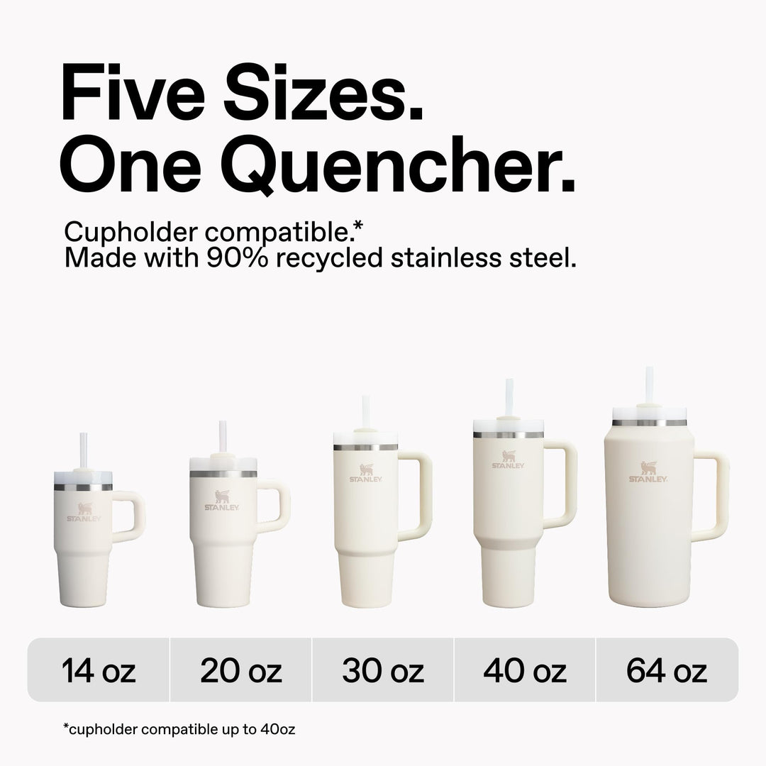 STANLEY Quencher H2.0 Tumbler with Handle and Straw, Rose Quartz, 14 oz