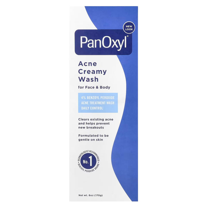 PanOxyl Acne Creamy Wash, 4 Percent Benzoyl Peroxide, 6 oz